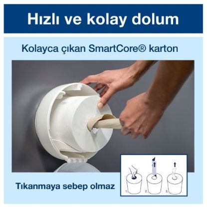 Tork SmartOne Mini Tuvalet Kağıdı Advanced 112m*12 resmi