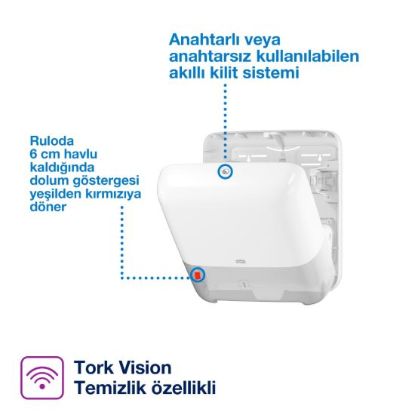 Tork Matic® Hareketli Havlu Dispenseri Beyaz resmi