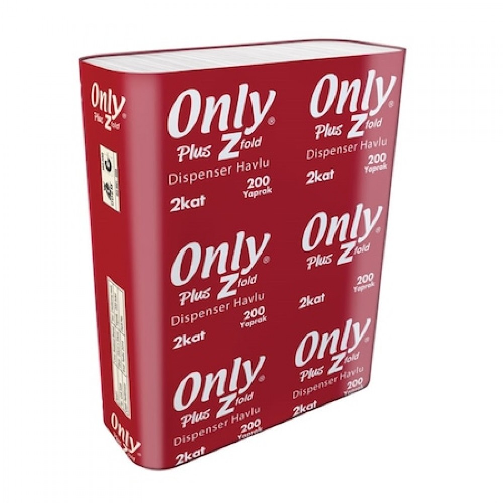 Only Plus Z Katlı Dispenser Havlu 200'lü 12 Paket resmi