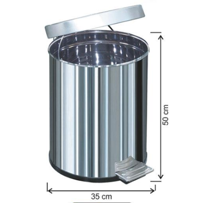 Pedallı Metal Kovalı  Çöp Kovası 50 LT resmi