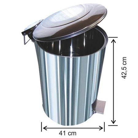 Pedallı Metal Çöp Kovası 40 LT resmi