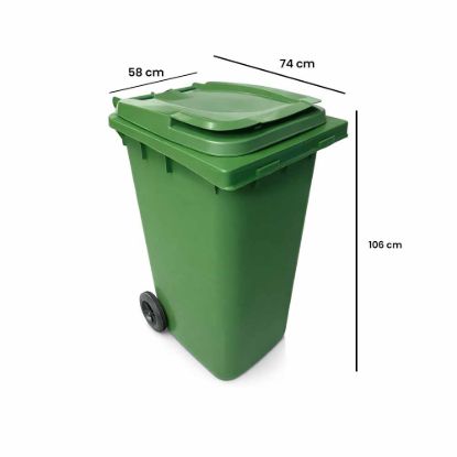 Tekerlekli Çöp Konteyner Yeşil Ctk-3001 resmi