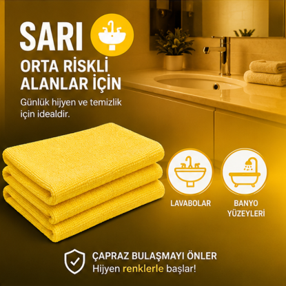 Microfiber Parlak Temizlik Bezi 40x40  55 Gr Sarı resmi